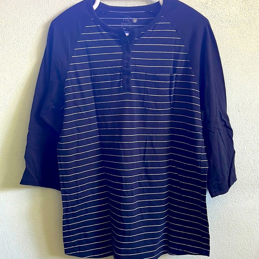 on the byas Baseball Tee